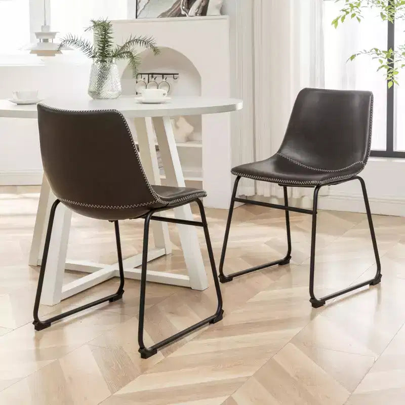 Ensemble de salle à manger rond Varna Roundhill Furniture, table à manger à tréteaux avec 4 chaises élégantes, 5 pièces