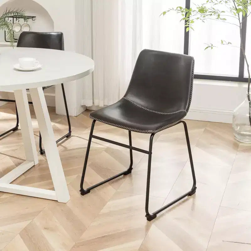 Ensemble de salle à manger rond Varna Roundhill Furniture, table à manger à tréteaux avec 4 chaises élégantes, 5 pièces