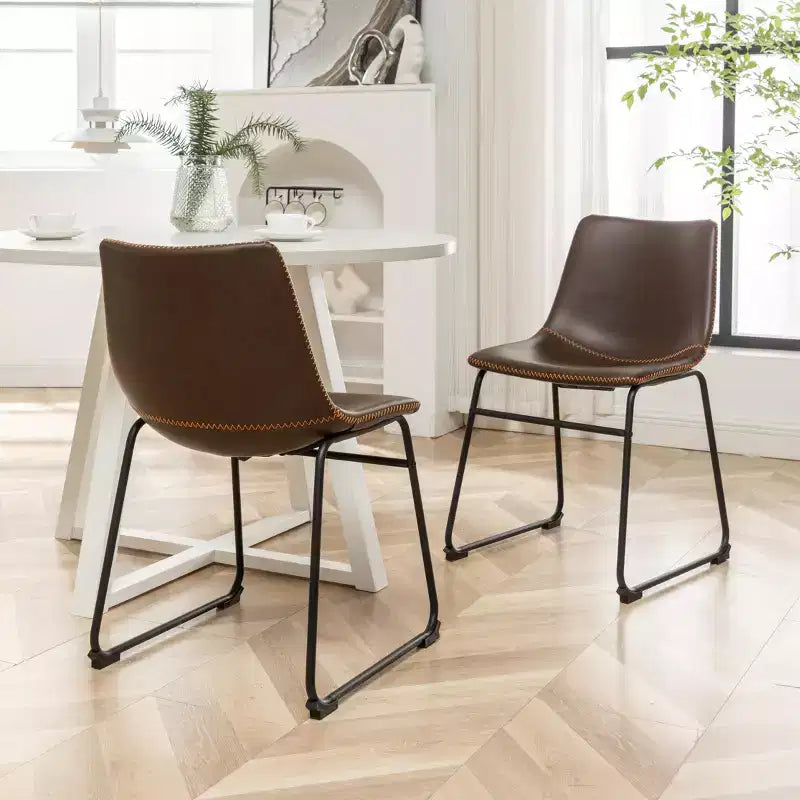 Ensemble de salle à manger rond Varna Roundhill Furniture, table à manger à tréteaux avec 4 chaises élégantes, 5 pièces
