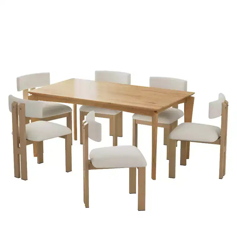 Christopher Knight Home Benao 7 Pieces Wood and Metal Upholstered Dining Set