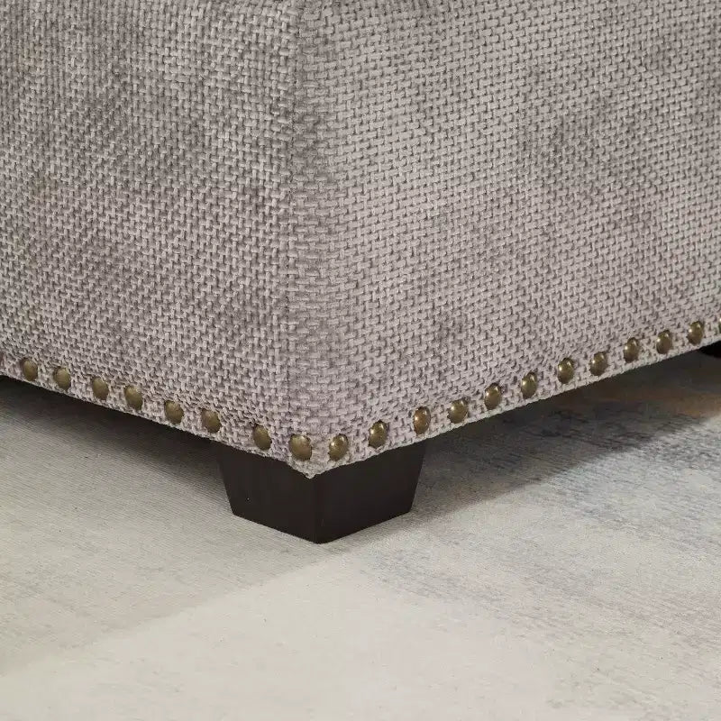 Canapé d'angle en forme de L 97" avec pouf de rangement, canapé d'angle 7 places en tissu chenille avec 2 oreillers pour salon - ModernLuxe