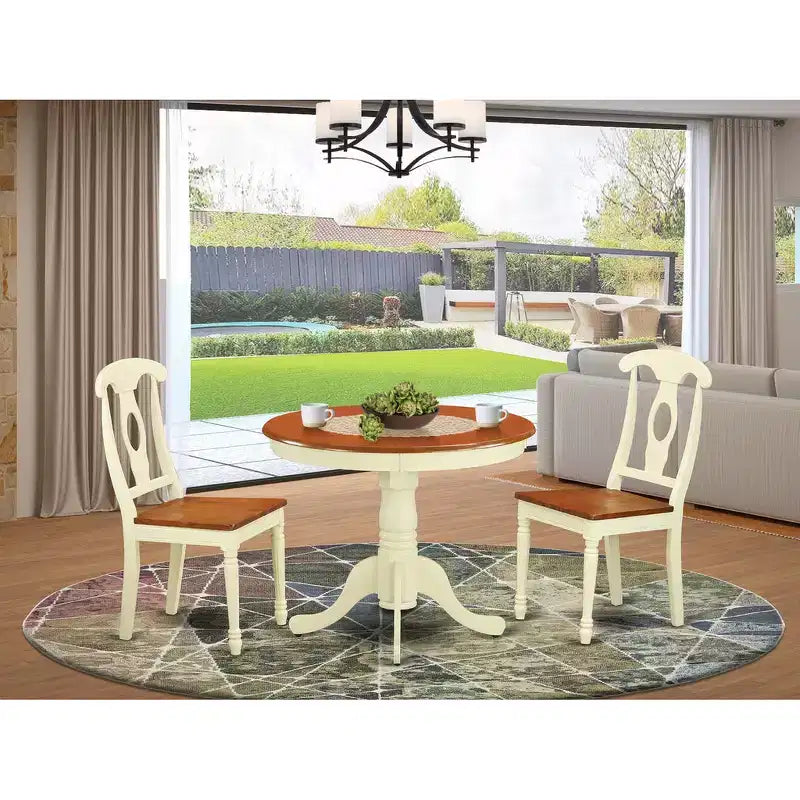 Ensemble de salle à manger pour 2 personnes - Table de bistrot et 2 chaises de salle à manger de cuisine