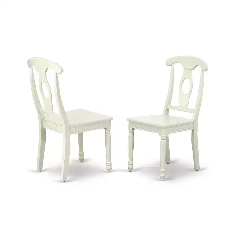 Ensemble de salle à manger rond HomeStock Lin Blanc avec 2 chaises