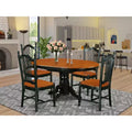HomeStock AVDO5 BCH W 5 Piece Linen White Dining Set
