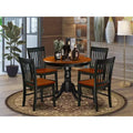 HomeStock ANNO5 Black Cherry Round Pedestal Dining Set