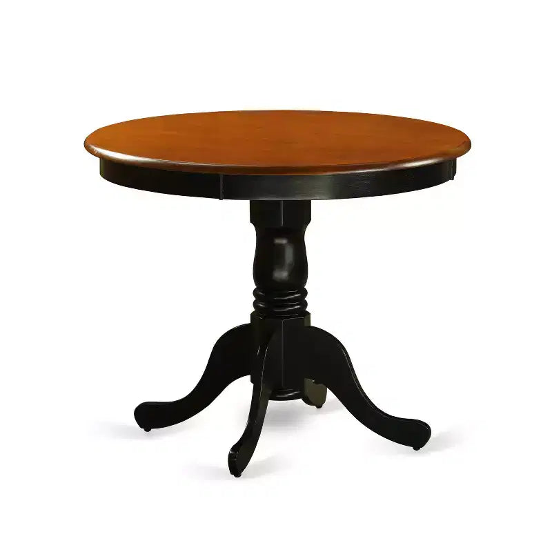 Ensemble de salle à manger rond sur pied HomeStock ANNO5, cerisier noir