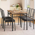 Dining Table Set, Kitchen Table Set for 4, 4 Piece Wooden Dining Room Table Set with 4 Chairs, Kitchen Rectangular Table Set for Small Space