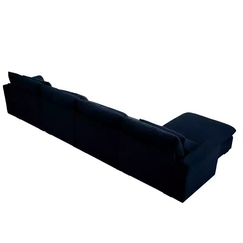 Christopher Knight Home Nelly Grand Canapé Sectionnel en Corduroy en Forme de L de 157,5, avec Ottoman de Rangement et 4 Coussins Lombaires