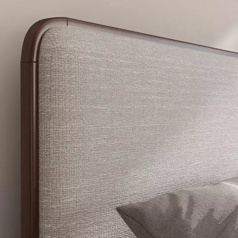 Ensemble de chambre à coucher Roundhill Furniture Wyller 3 pièces, lit plateforme avec deux tables de chevet, Noyer naturel, Grand lit