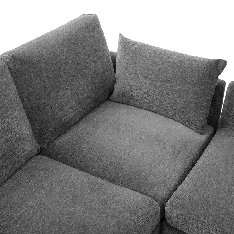 Canapé modulable multifonctionnel Merax avec pouf mobile