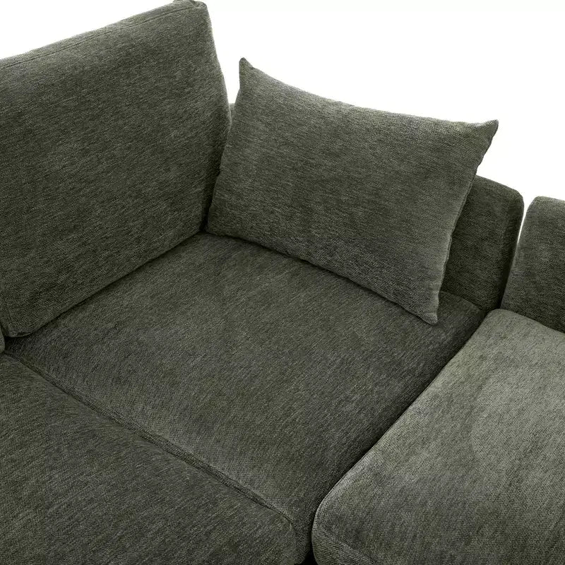 Canapé modulable multifonctionnel Merax avec pouf mobile
