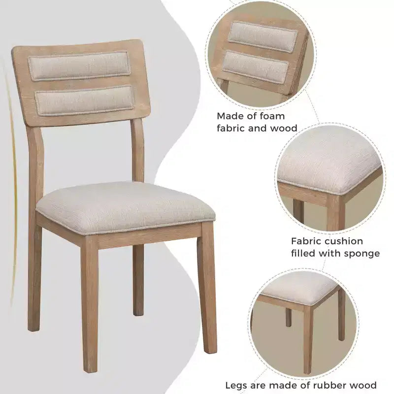 Ensemble de salle à manger GDFStudio Monica 6 pièces avec table et chaises rembourrées