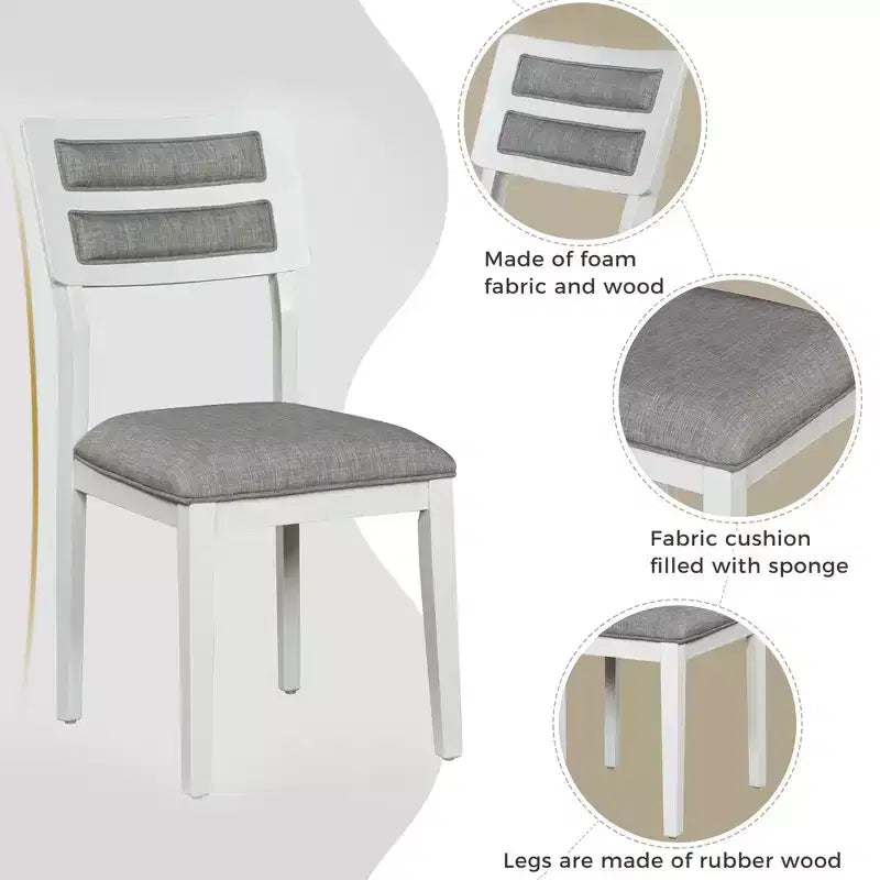 Ensemble de salle à manger GDFStudio Monica 6 pièces avec table et chaises rembourrées