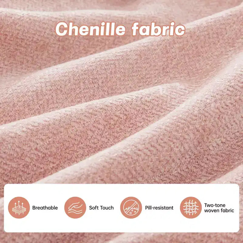Canapé d'angle en L 74" beige nuage avec ottoman, en tissu chenille doux et mousse haute densité pour les salons