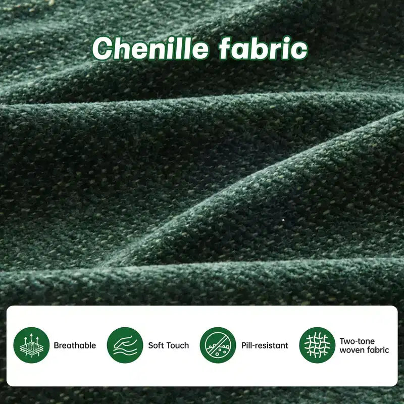 Canapé modulable beige en forme de L en tissu chenille avec ottoman, base en bois de haute qualité pour salons