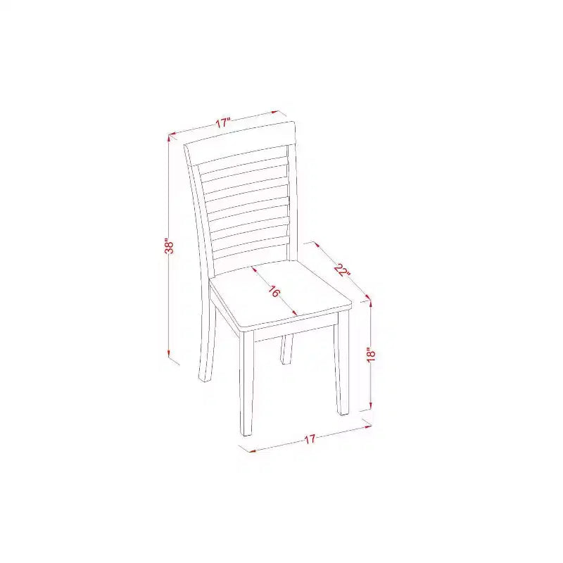 Ensemble table et chaises de cuisine/salle à manger antique - 5 pièces, table ronde de 36 pouces, finition acajou