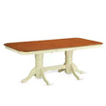 HomeStock 9-Piece Rectangle Buttermilk & Cherry Finish Solid Wood Top Dining Table with 8-Chairs