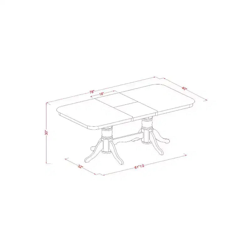 Table à manger rectangulaire 9 pièces HomeStock en bois massif finition cerisier et crème avec 8 chaises