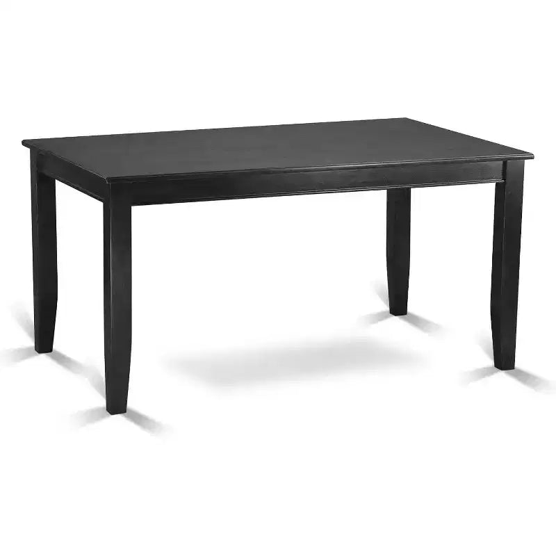 Table de salle à manger HomeStock rectangulaire 5 pièces à plateau en bois massif finition noire avec 4 chaises Parson