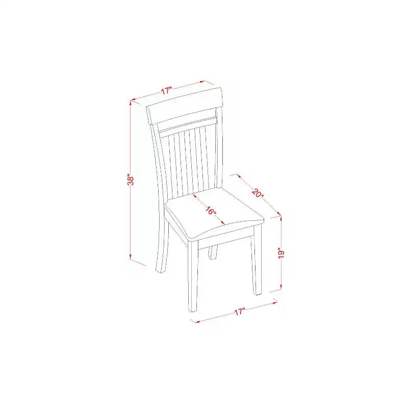 Ensemble de salle à manger 4 personnes avec table à rabats et chaises, petite table ronde sur pied avec chaises à dossier échelle, finition acajou