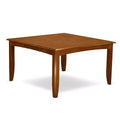 HomeStock 5-Piece Square Saddle Brown Finish Solid Wood Top Dining Table with 4 Chairs