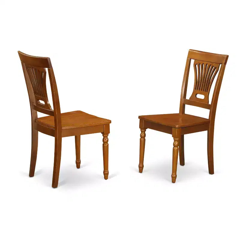 Table à manger HomeStock carrée 5 pièces avec plateau en bois massif et 4 chaises, finition marron selle