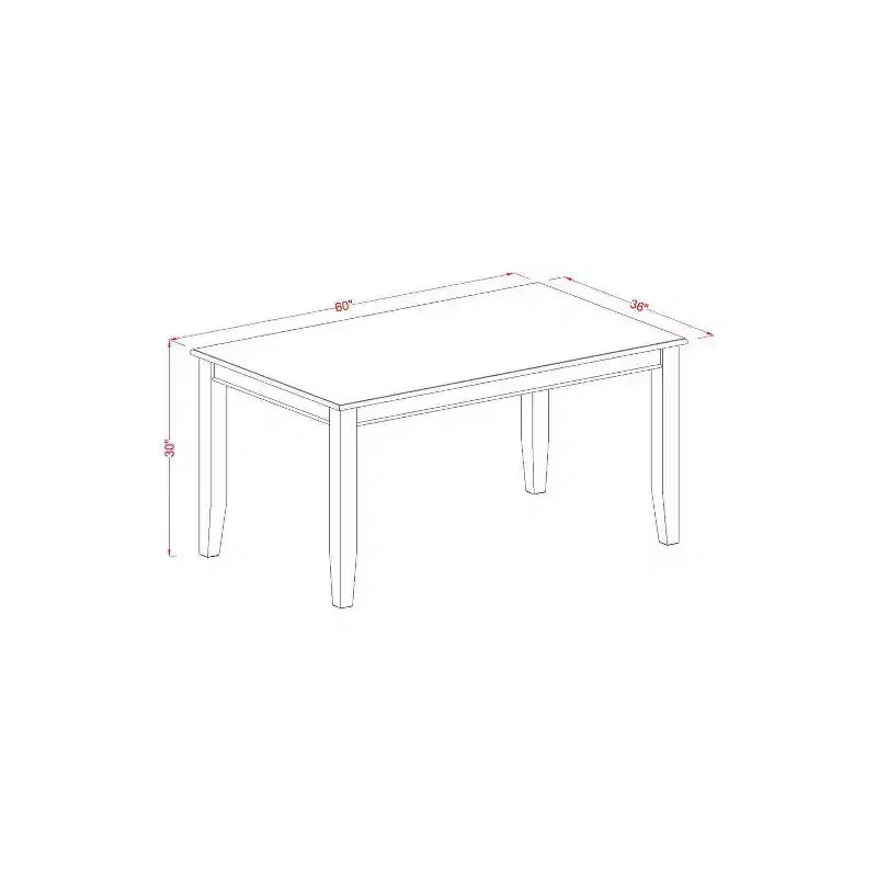 Ensemble de salle à manger classique 7 pièces - Table rectangulaire en bois et 6 chaises - Ensemble de cuisine
