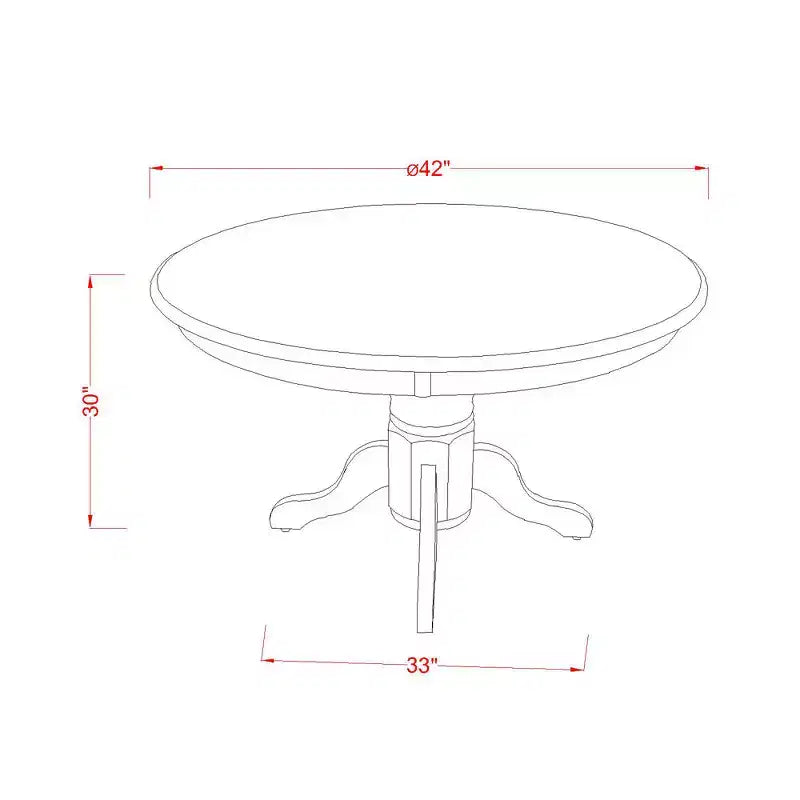 Ensemble de salle à manger HomeStock 5 pièces, table ronde en bois massif avec plateau en lin blanc et 4 chaises