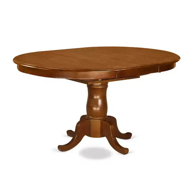Ensemble de salle à manger 5 pièces - Table ovale et 4 chaises - Couleur marron selle