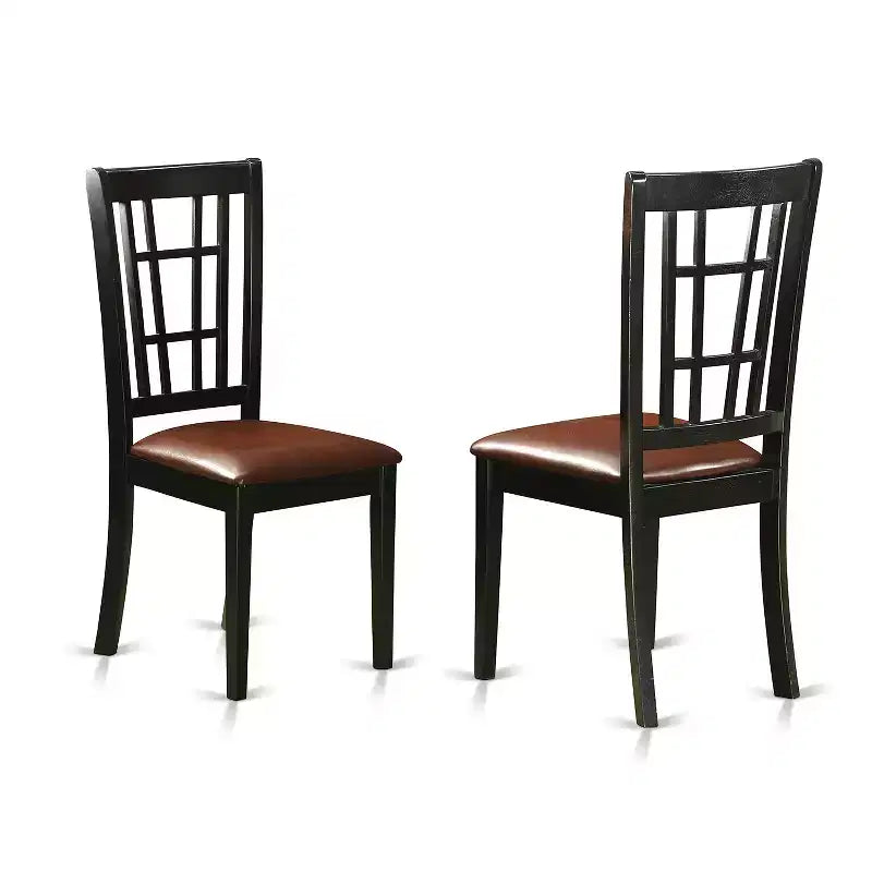 Ensemble de salle à manger gothique 7 pièces - Table en cerisier et 6 chaises - Ensemble de dînette en bois massif