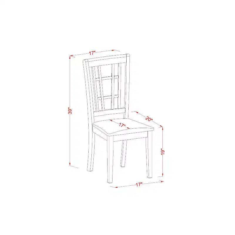 Ensemble de salle à manger gothique 7 pièces - Table en cerisier et 6 chaises - Ensemble de dînette en bois massif