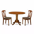 5-Piece Saddle Brown Finish Solid Wood Top - Dining Room Set - Seats 4