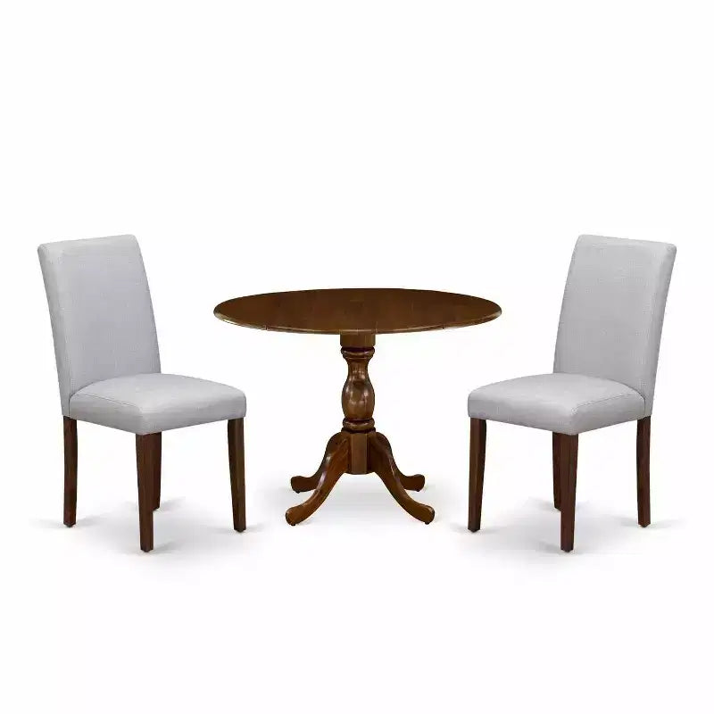 3-Piece Acacia Walnut Finish Solid Wood Top - Dining Room Set (Seats-4)