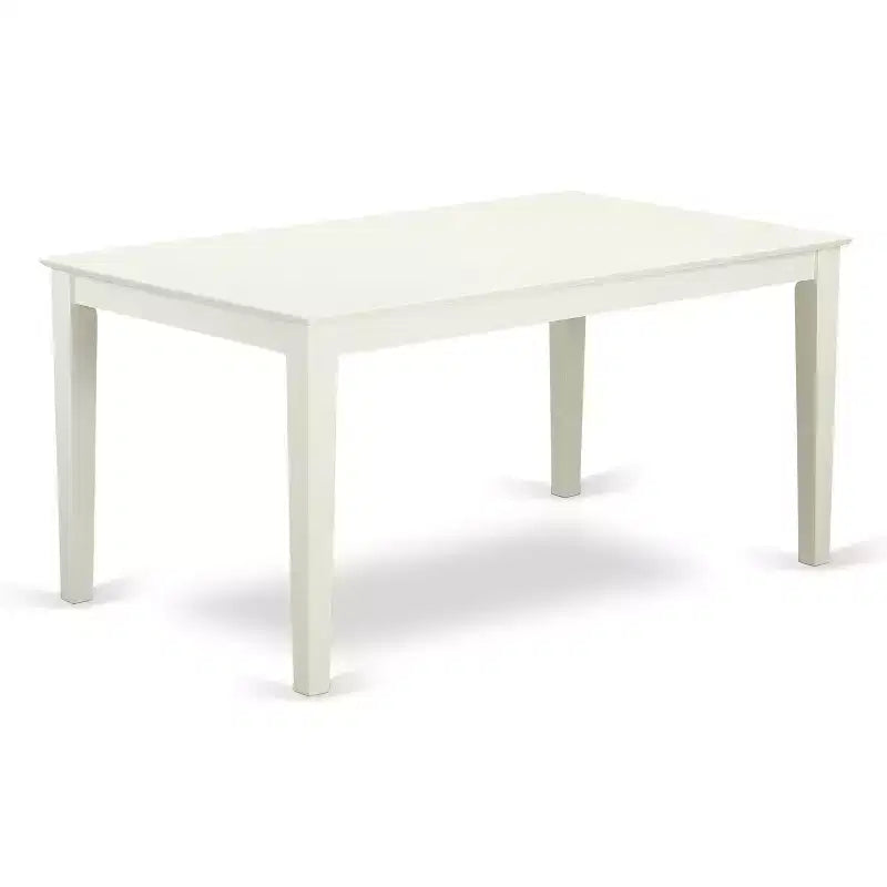 HomeStock 5-Pc Linen White Finish Solid Wood Top - Rectangular Dining Room Set - Seats 4