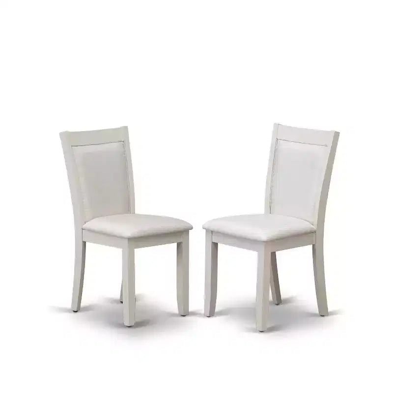 HomeStock Table de salle à manger 6 pièces rectangulaire en bois massif brossé blanc lin avec 1 banc et 4 chaises