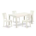 Rectangular Dining Set 5Pc 60 Inch Table with 4 Chairs - Modern Farmhouse Style