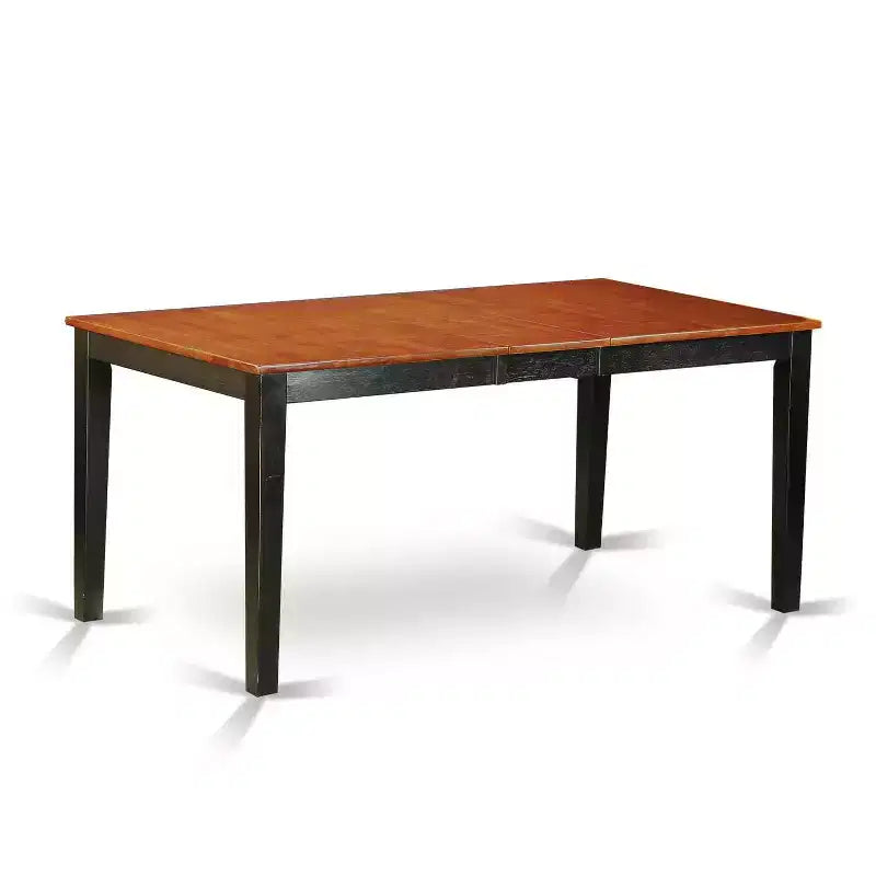 HomeStock Table de salle à manger rectangulaire 5 pièces en bois massif noir et cerisier avec 4 chaises
