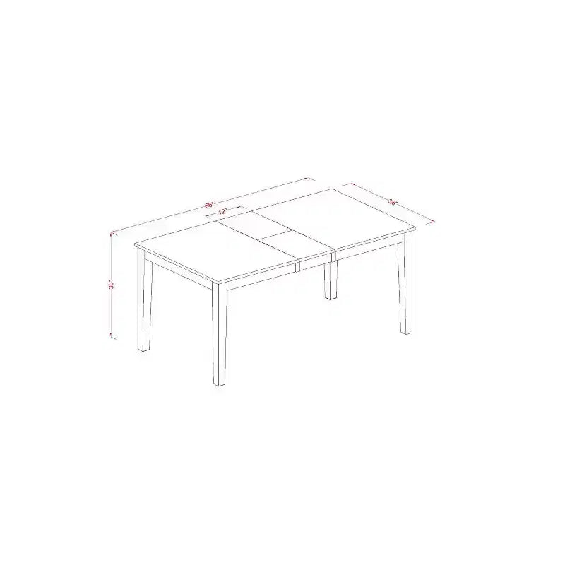 HomeStock Table de salle à manger rectangulaire 5 pièces en bois massif noir et cerisier avec 4 chaises