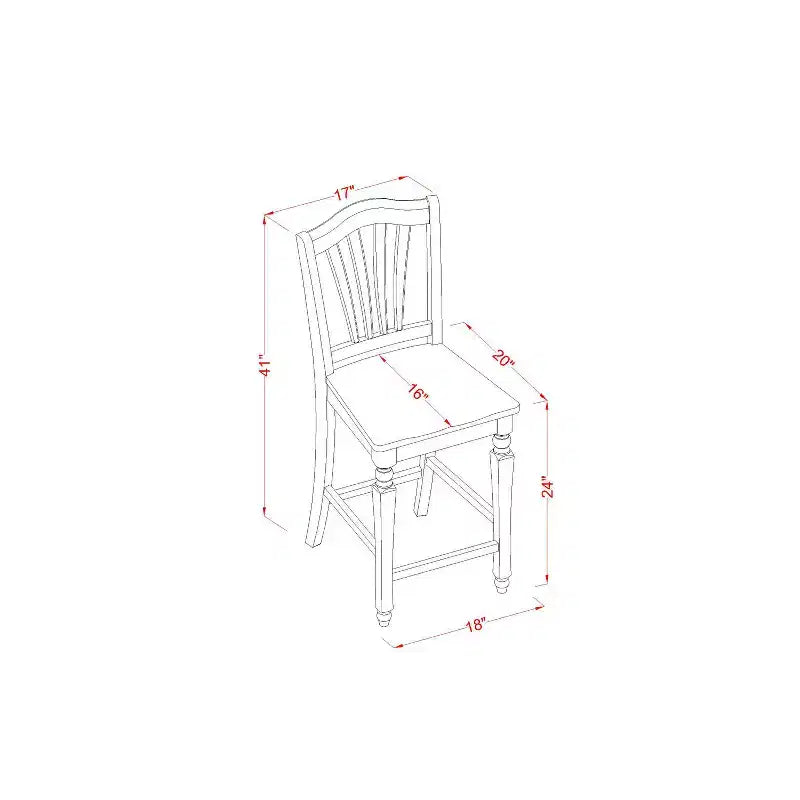 Ensemble de salle à manger hauteur comptoir - Table et chaises 3 pièces - Style sud-ouest - Table de 30x48 pouces