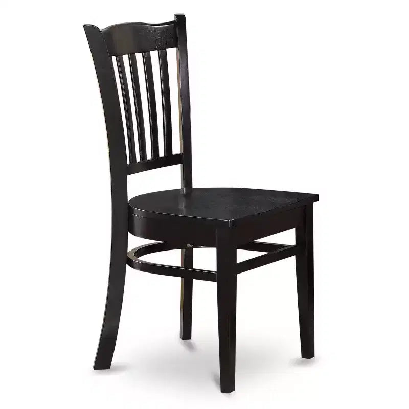 HomeStock 5-Piece Black and Cherry Finish Solid Wood Top Dining table with 4 Chairs with Slat Back