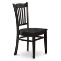 HomeStock 5-Piece Black and Cherry Finish Solid Wood Top Dining table with 4 Chairs with Slat Back