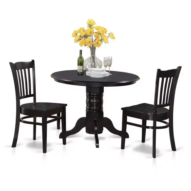 Kitchen Table Set 5 Piece - Round Dining Table with Chairs - Modern Bistro Style Furniture