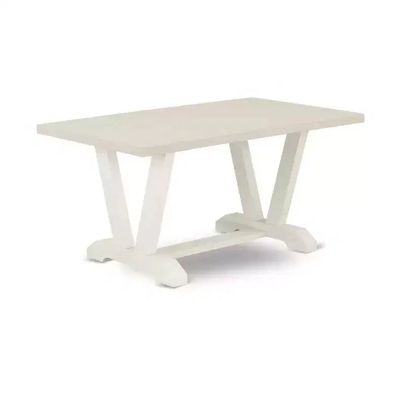 HomeStock Table à manger 5 pièces rectangulaire en bois massif finition chêne naturel avec 4 chaises Parson