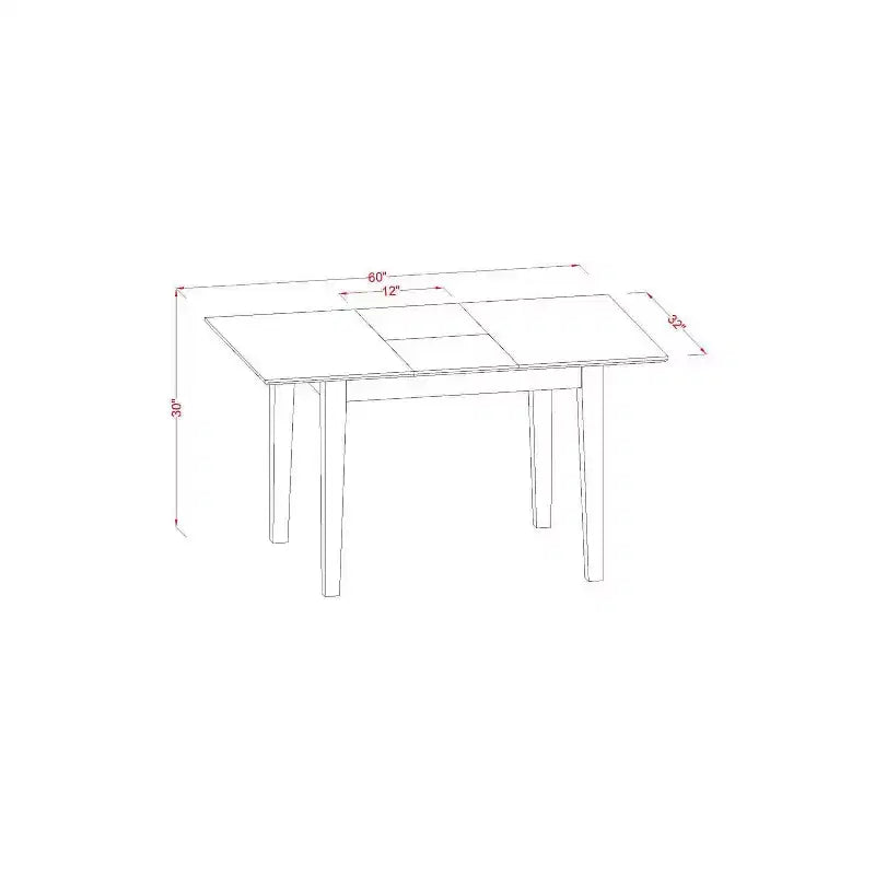 Ensemble de salle à manger contemporain 5 pièces – Table de cuisine avec rallonge et 2 chaises en similicuir, 2 bancs – 81x152 cm