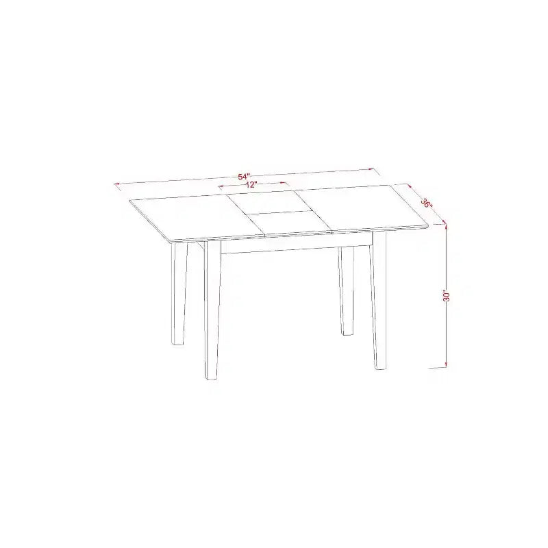 Ensemble de salle à manger rectangulaire 5 pièces en acajou massif – Pour 4 personnes