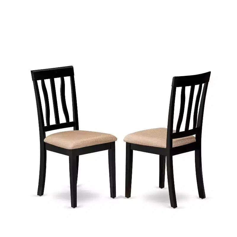 Ensemble de salle à manger - Table ronde avec 2 chaises en bois - Meubles de salle à manger modernes