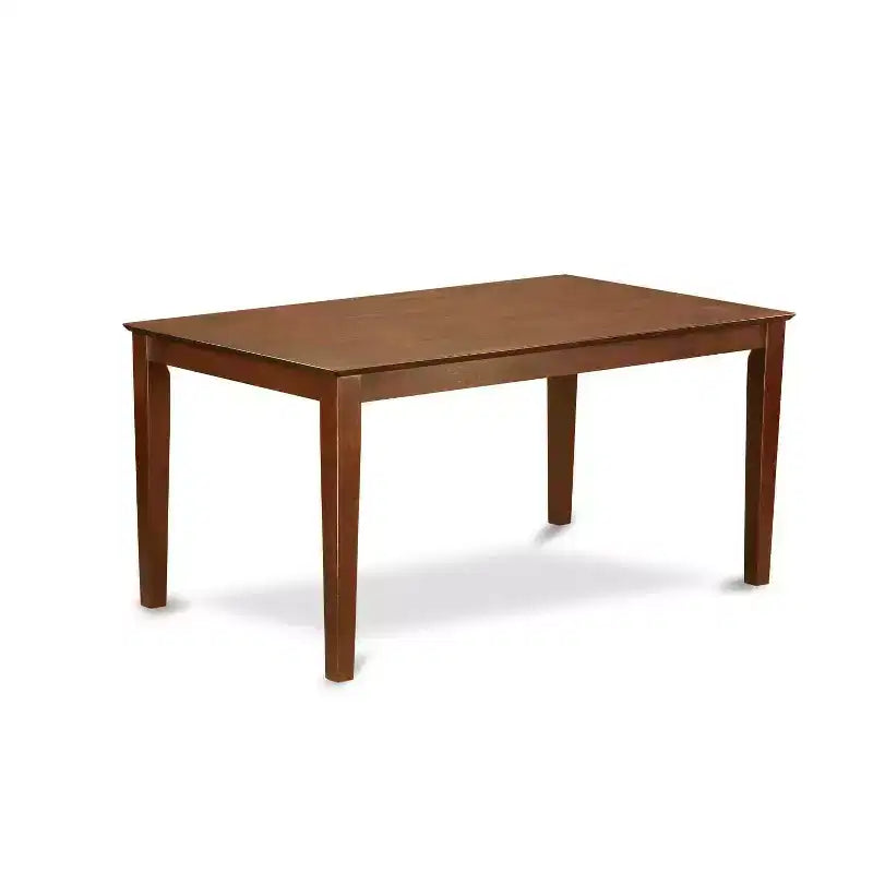 HomeStock Table de salle à manger 6 places rectangulaire en bois massif finition acajou avec 1 banc et 4 chaises