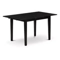 HomeStock 3-Pc Black Finish Rectangular Solid Wood Top with Butterfly Leaf Dining Table Set