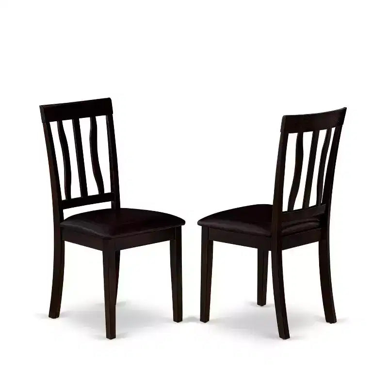 Ensemble de salle à manger 5 pièces en bois massif couleur cappuccino – Pour 4 personnes
