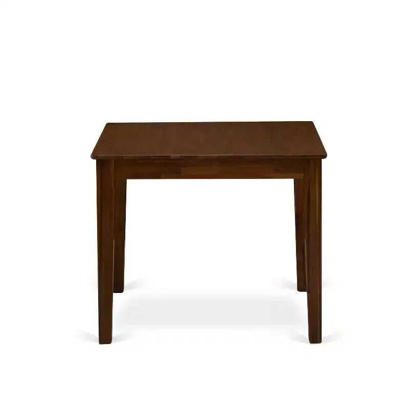 Ensemble de salle à manger 5 pièces en noyer antique, plateau en bois massif carré - 4 places